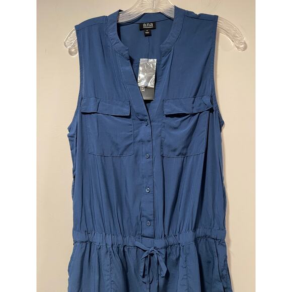 NEW a.n.a A New Approach Lightweight Rayon Romper Blue Size Small JL - Picture 4 of 9